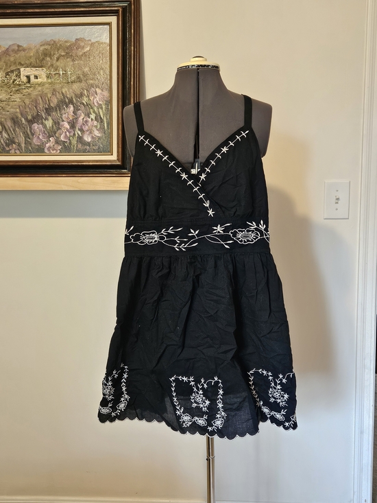 Cato Tops - Black Embroidered Top